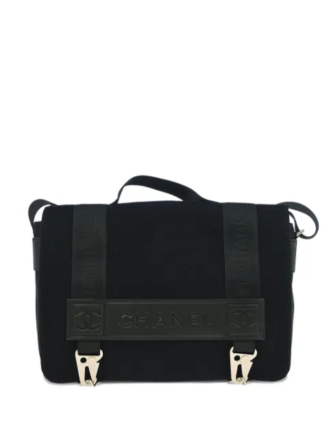 CHANEL Pre-Owned 2005-2006 felt sport line 2way shoulder handbag Black 196413