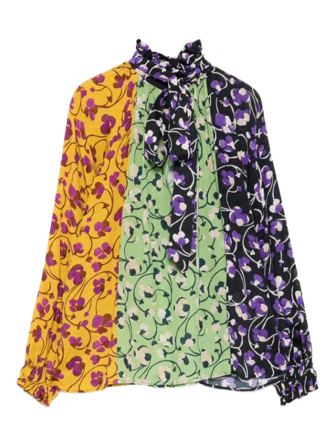 La DoubleJ floral-print patchwork blouse Yellow SHI0086VIS019HNY04YE02