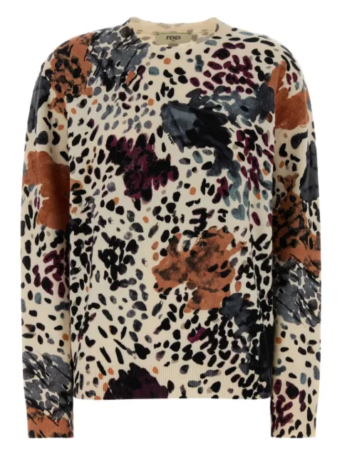 FENDI printed sweater Neutrals FZXE25AYM4