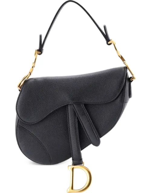Christian Dior Pre-Owned Saddle Handbag Leather Mini shoulder bag Black 1L3FM5LL70RJS775