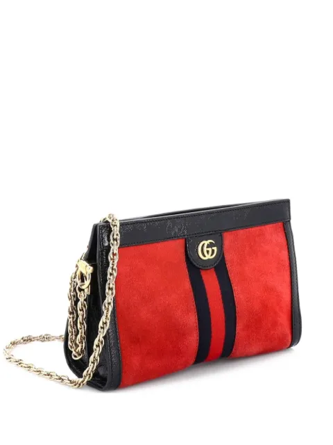 Gucci Pre-Owned Ophidia Chain Suede Small shoulder bag Red ILYMBIIG5PDJ6XR0