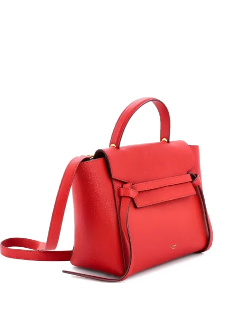 Celine Pre-Owned Belt Bag Textured Leather Micro satchel Red OMNQ8XR65F7IZVGR
