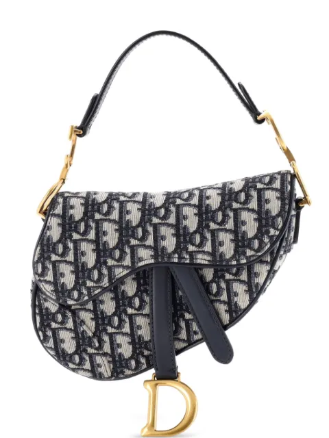 Christian Dior Pre-Owned Saddle Handbag Oblique Canvas Mini shoulder bag Blue E64XS346SOIML7JL