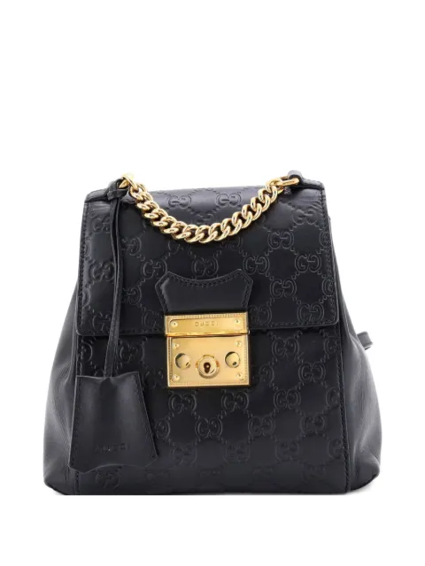 Gucci Pre-Owned Padlock Guccissima Leather Mini backpack Black ERYAD8TOQYBQQ5L9