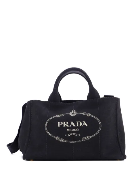 Prada Pre-Owned Canapa Convertible Canvas Medium tote bag Black XO5K4EKEQA3FH6BB