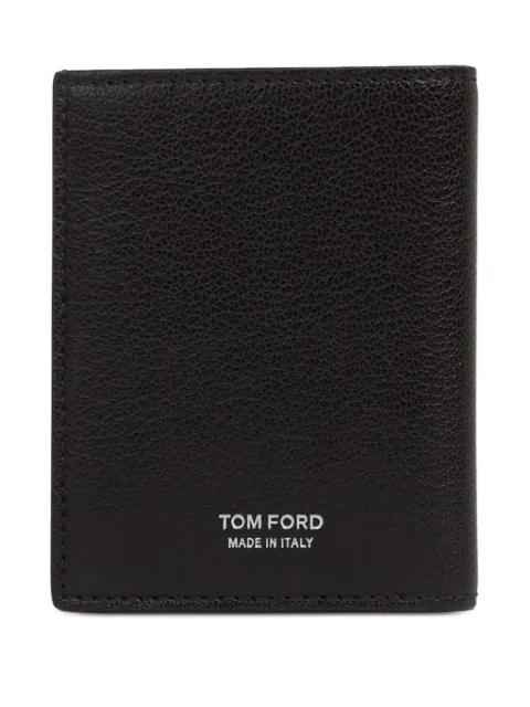 TOM FORD embossed-logo foldable leather cardholder Black YH417LGO033S