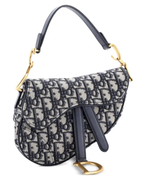 Christian Dior Pre-Owned Saddle Handbag Oblique Canvas Mini shoulder bag Blue JP8QFKTB9QIOJJRW