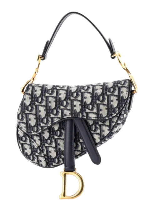Christian Dior Pre-Owned Saddle Handbag Oblique Canvas Mini shoulder bag Blue OXB3DZR4B3Q6HLLA