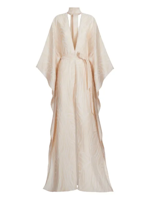 Taller Marmo Completely OOO tie-neck maxi dress Neutrals TMPS2661108