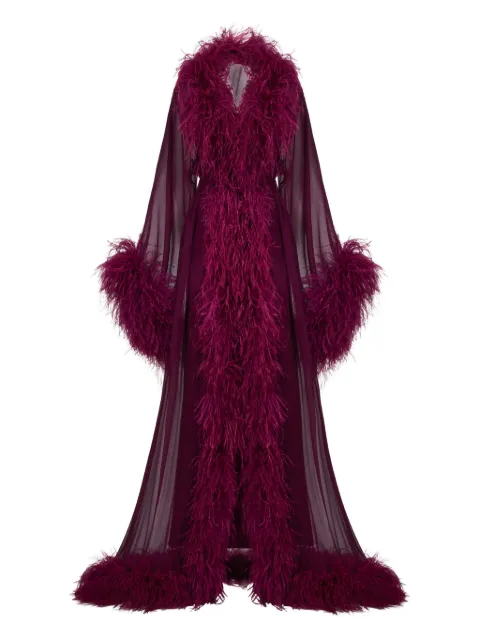 Taller Marmo Vedette feather maxi dress Purple TMPS2621383