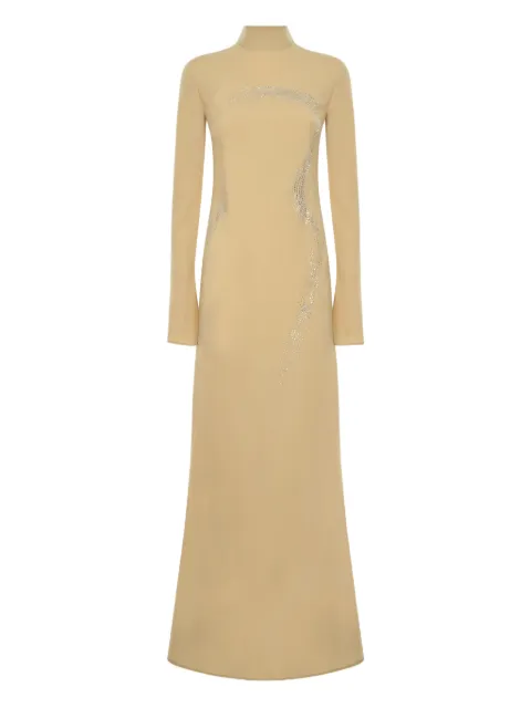 Taller Marmo Ziegfeld embellished high-neck maxi dress Neutrals TMPS2610104