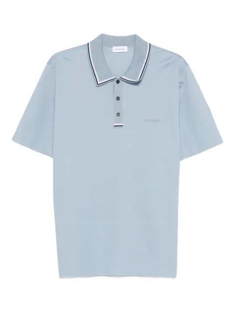 Ferragamo tipped-collar logo-embroidered polo shirt Blue 790957