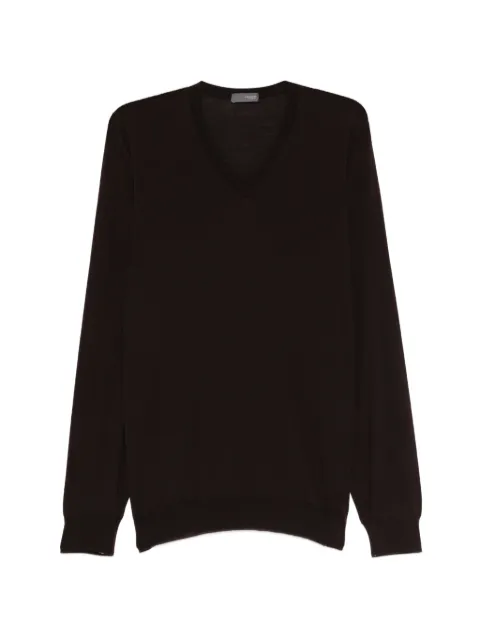 Drumohr V-neck long-sleeve sweater Brown D0D48100001