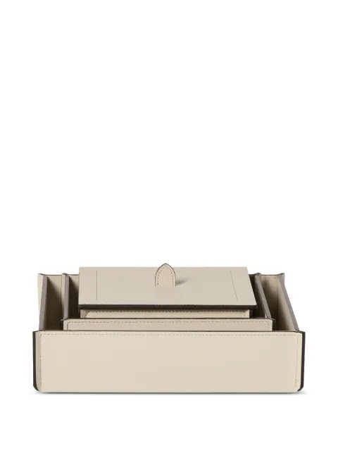 Brunello Cucinelli Trio of leather organizer boxes with lids Neutrals MLZSECPNT1C8495