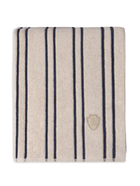 Brunello Cucinelli striped logo cotton terrycloth towel Neutrals MLSPUBS01C2381
