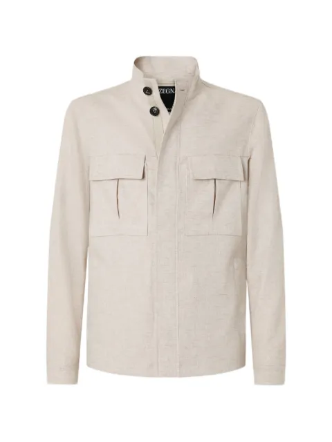 Zegna Oasi lino field jacket Neutrals UHT57A3H256