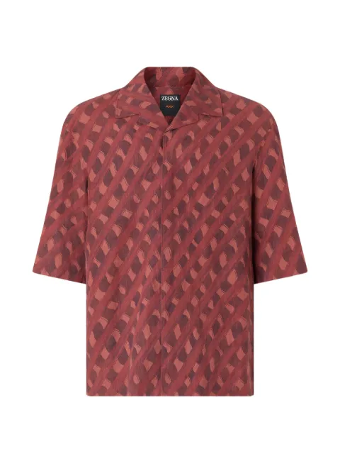 Zegna print linen shirt Red 387122A38SSAC3