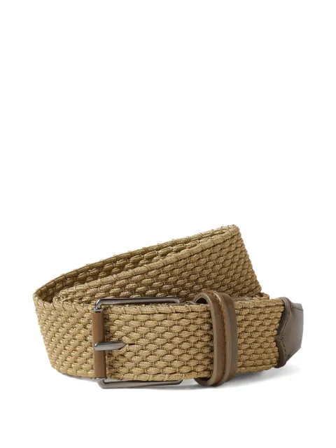 Zegna olive-green woven belt Neutrals LHINTB124AZ