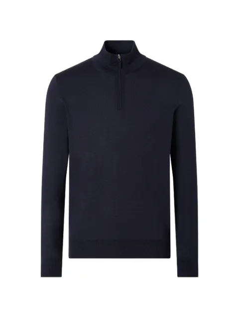 Zegna mélange zip mock-neck sweater Blue UHJ00A3125