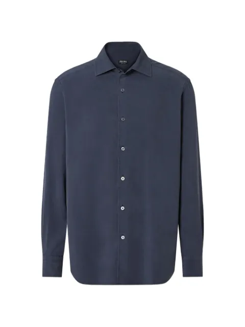 Zegna buttoned silk shirt Blue UHX42A3SLF5