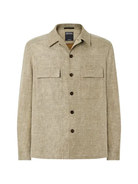 Zegna chest-pocket shirt jacket Neutrals UHV22A3SOT6B