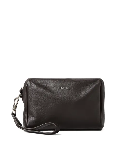 Zegna zip-up pouch Brown LHOTOE2014Z