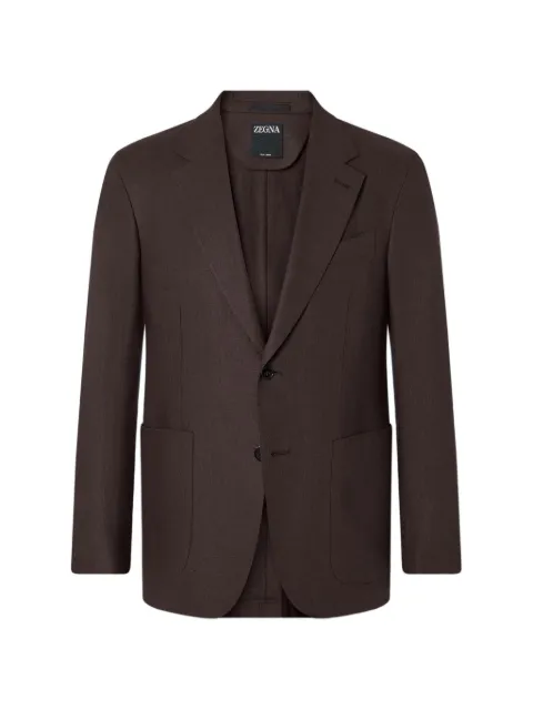 Zegna single-breasted notch-lapel jacket Brown 373528A31DJSS0