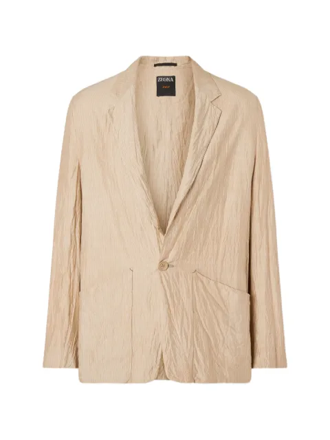 Zegna single-breasted striped silk blazer Neutrals 387201A31N3CH0