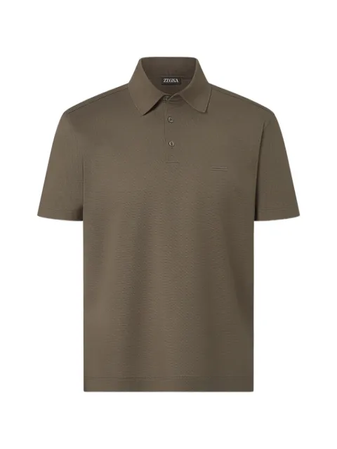 Zegna dark taupe cotton polo shirt Brown UH348A3H794