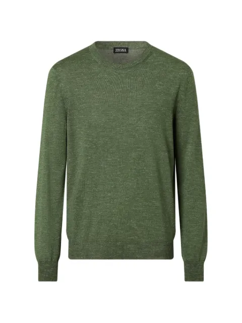 Zegna mélangé crewneck sweater Green UHF91A3110
