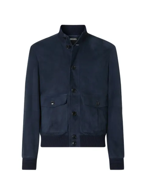 Zegna suede blouson jacket Blue UHPSRA3H161
