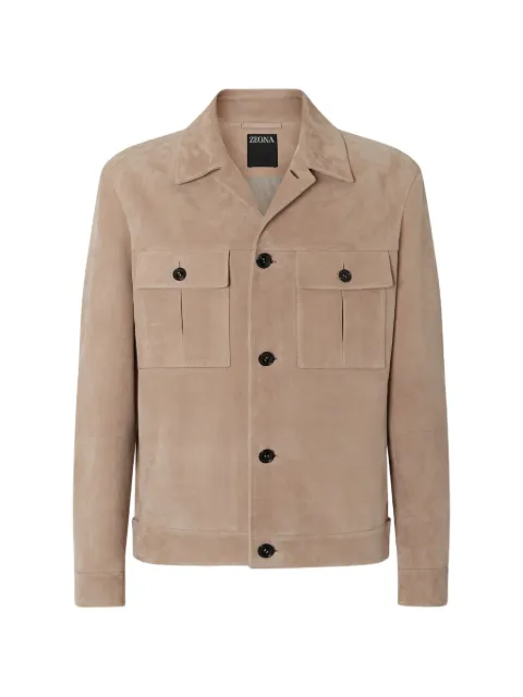 Zegna buttoned leather blouson Neutrals UHPSEA3H162