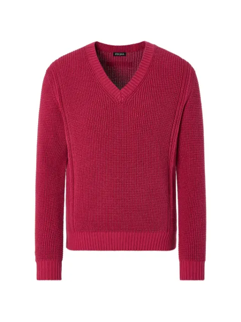 Zegna V-neck knitwear Red UHD75A3100