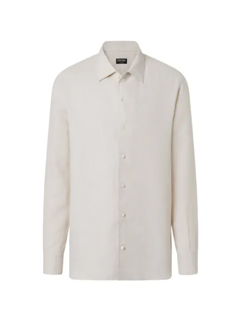 Zegna button-down long-sleeve shirt Neutrals UHX31A3SRO3