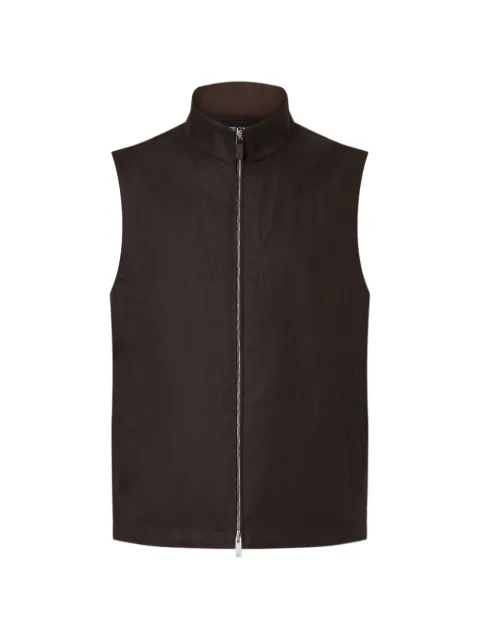 Zegna high-neck zip-up gilet Brown UHT58A3H129