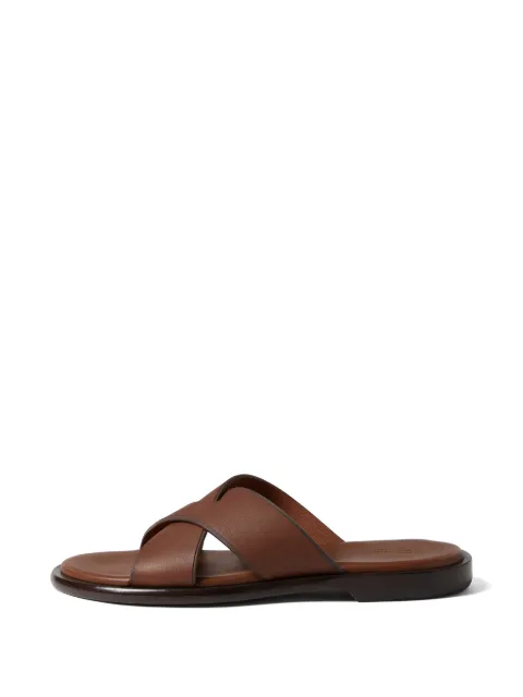 Zegna criss-cross leather sandals Brown LHBULA8059Z