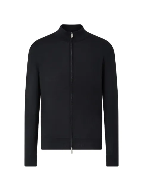 Zegna full zip wool cardigan Blue UH15M9A3FLZ