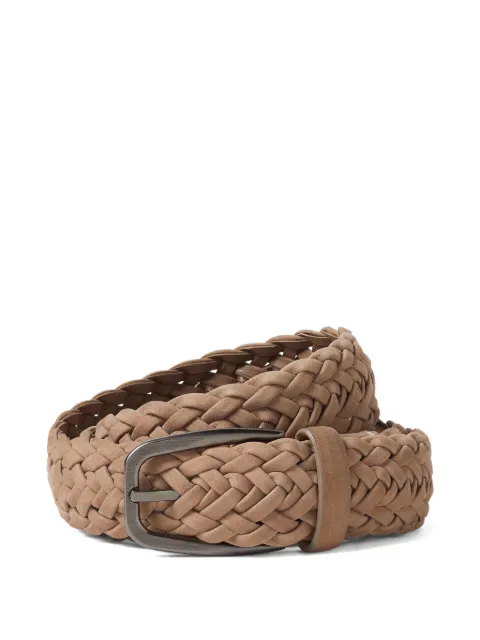 Zegna braided nubuck belt Neutrals LHTPFB021AZ
