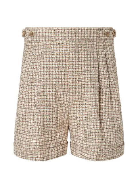 Zegna button-detail pleated silk shorts Neutrals 387055A37X3QH2