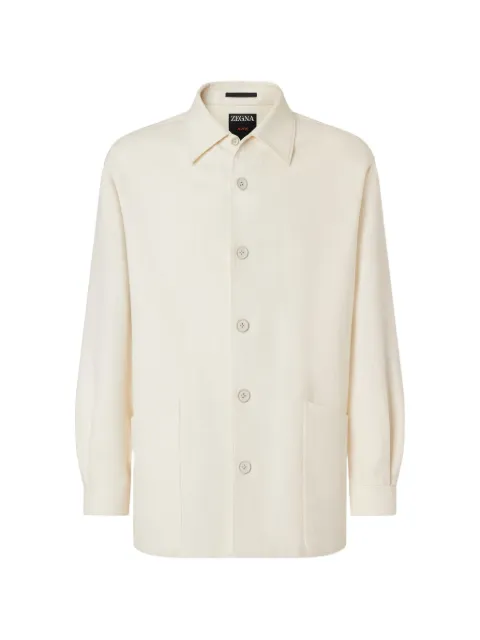Zegna button-up wool overshirt Neutrals 387091A3FO3S6