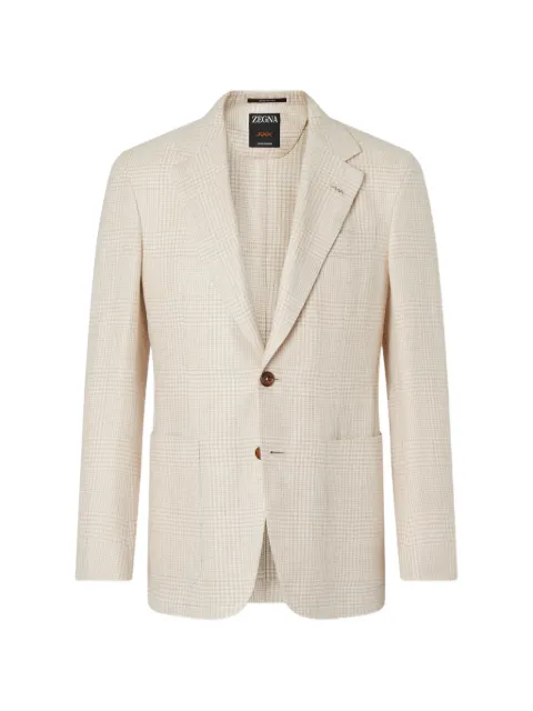 Zegna crossover linen check jacket Neutrals 349571A310JCN0