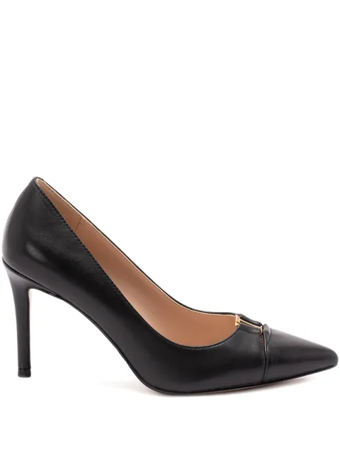 TWINSET high heeled leather court shoes Black 261TCP030