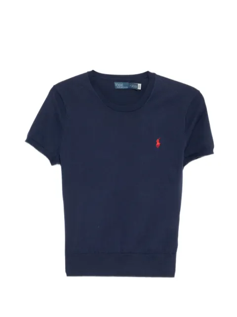 Polo Ralph Lauren logo-embroidered knit top Blue 211971872004