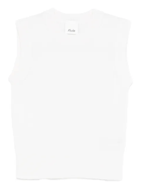 Allude sleeveless knitted top White 26211234
