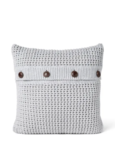 Brunello Cucinelli buttoned net-knit cushion pillow Grey ML8930261C808