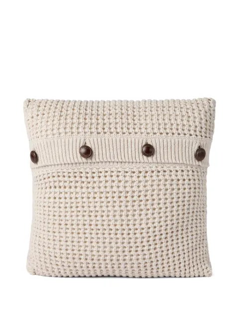 Brunello Cucinelli buttoned knit cushion pillow Neutrals ML8930261C2430