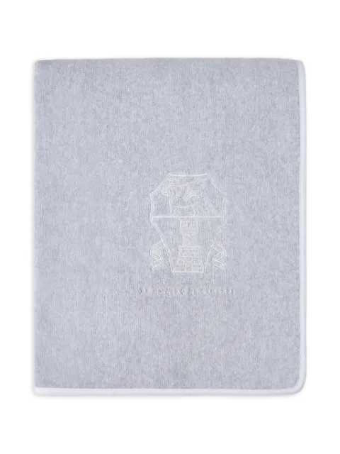 Brunello Cucinelli cotton terrycloth towel with embroidery Grey MLB925151C928