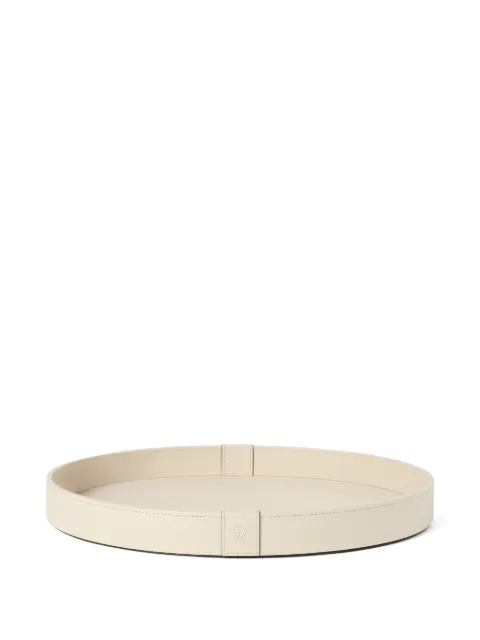 Brunello Cucinelli wooden large tray with leather cover Neutrals MLZSECVA40C8495