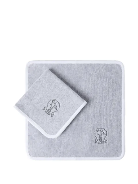 Brunello Cucinelli cotton terrycloth hand towel (set of two) Grey MLB925153C928