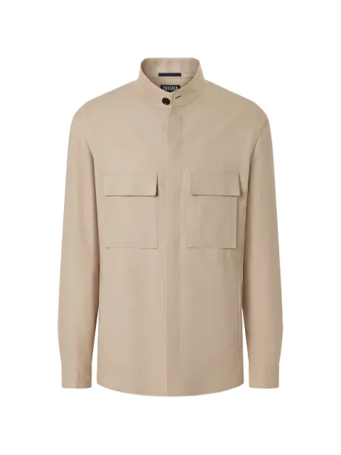 Zegna Oasi lino pocket overshirt Neutrals UHV71A3SOT54